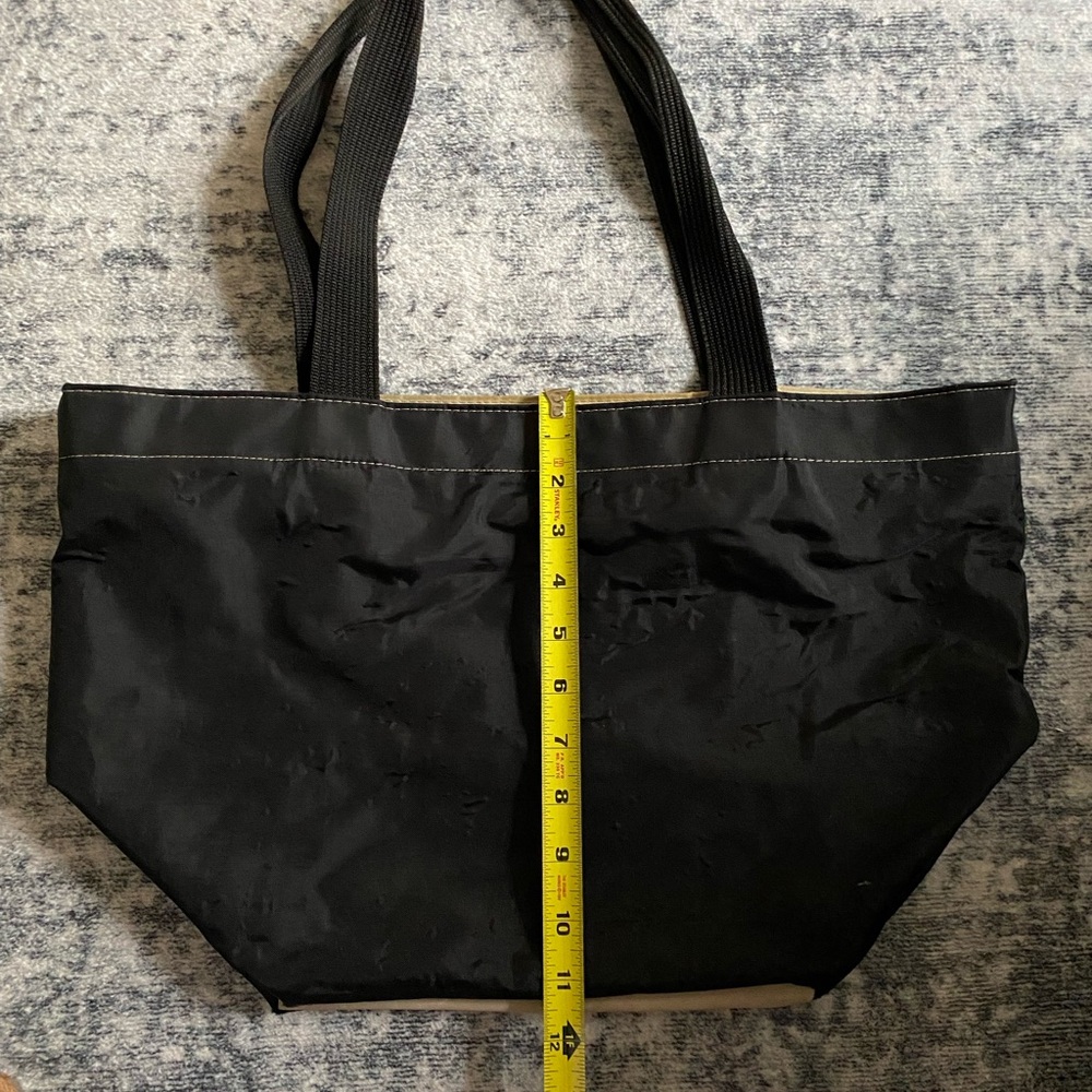 Herve Chapelier Black and Tan Canvas Tote